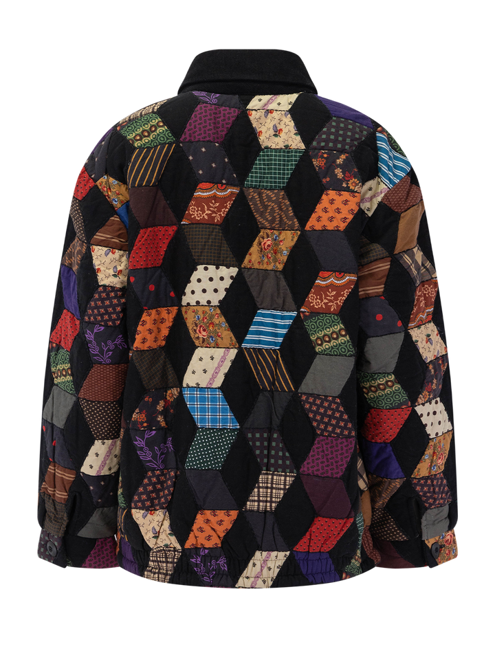 back view of cressida quilt bomber jacket