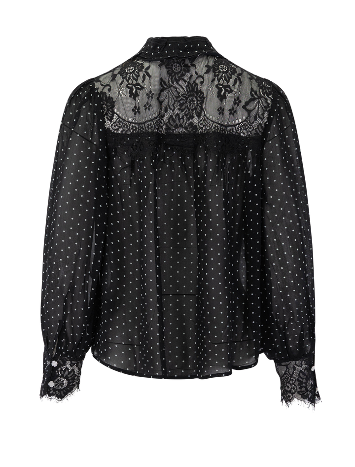 melody polka dot long sleeve top