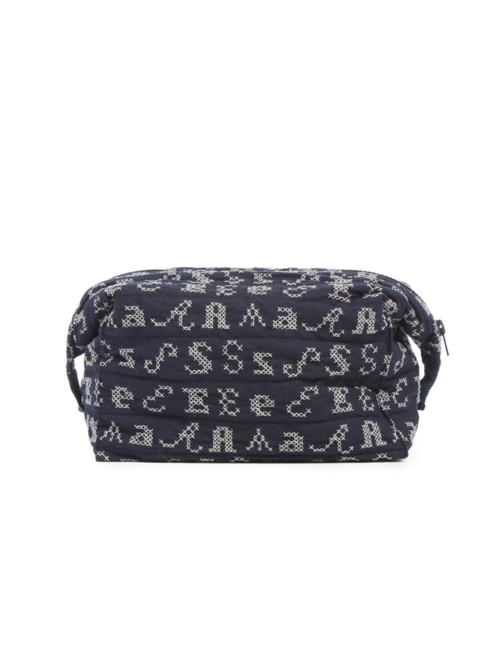 kit embroidery cosmetic case in navy