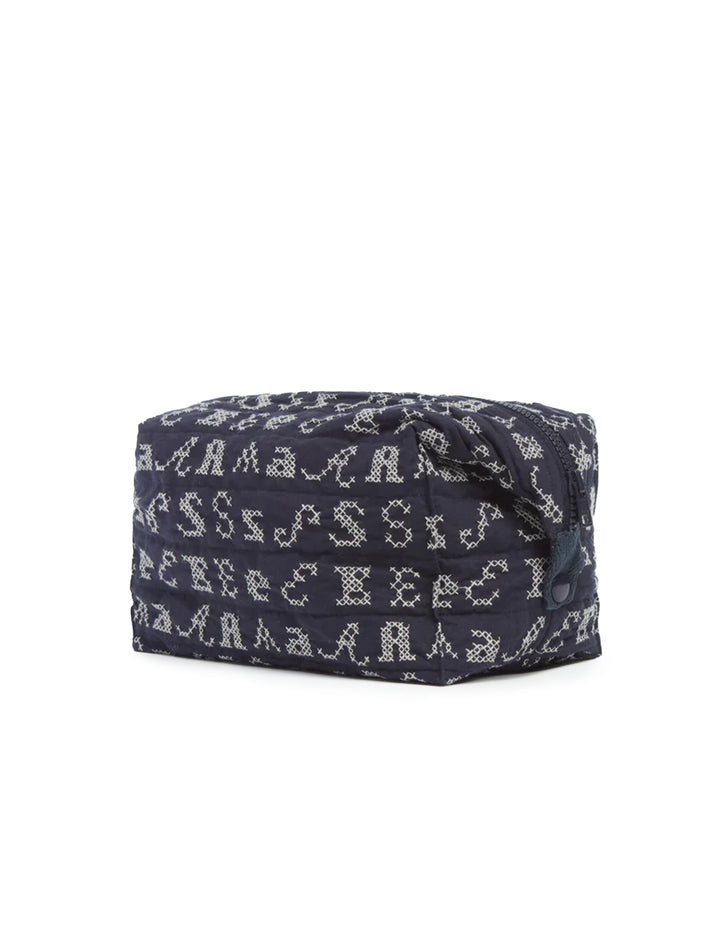 kit embroidery cosmetic case in navy