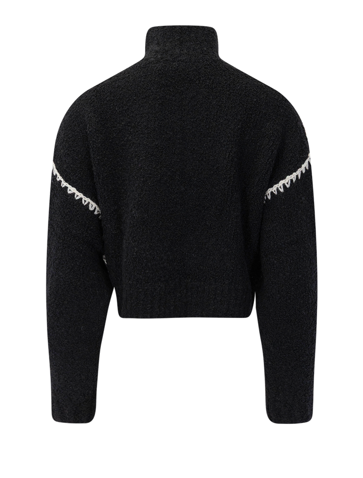 cropped hampton sweater in black