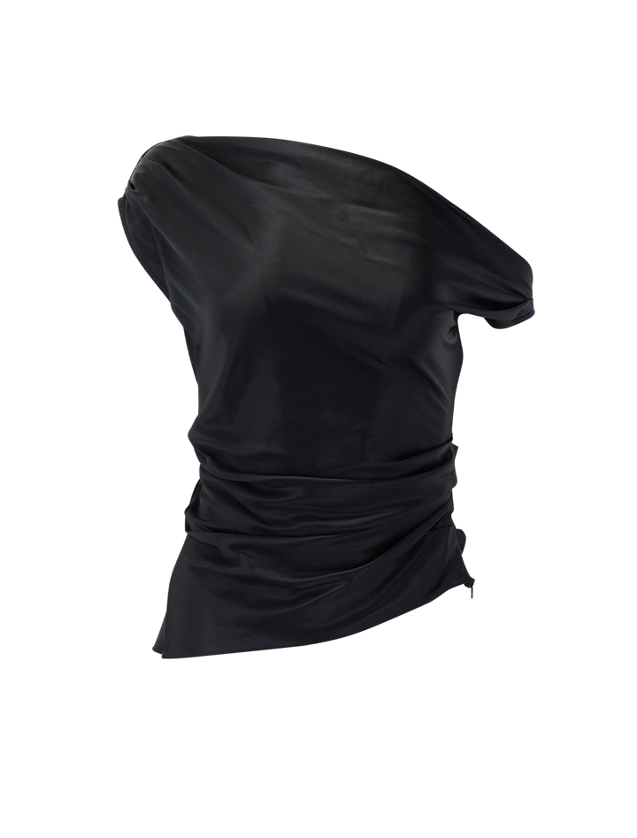 phare silk top in black