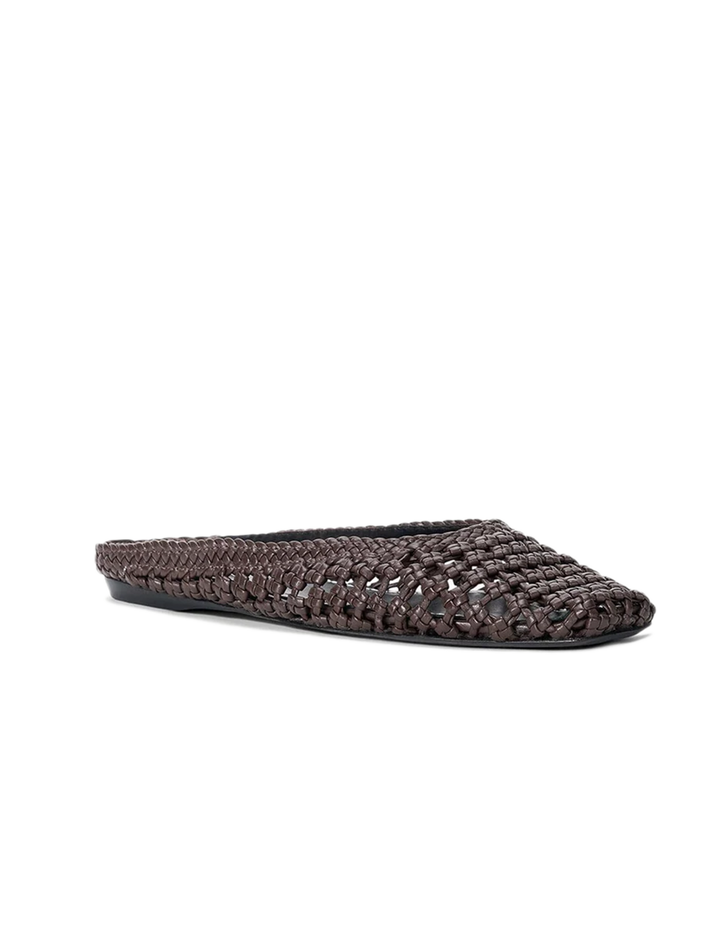 otto hand knotted flat mule in espresso
