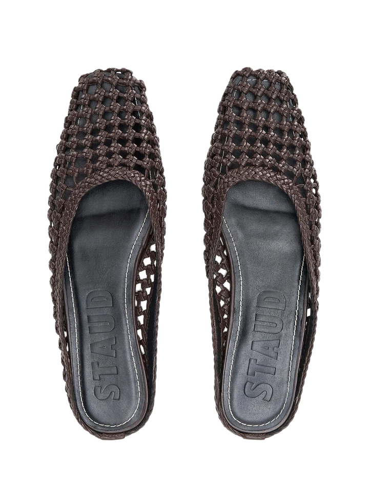 otto hand knotted flat mule in espresso