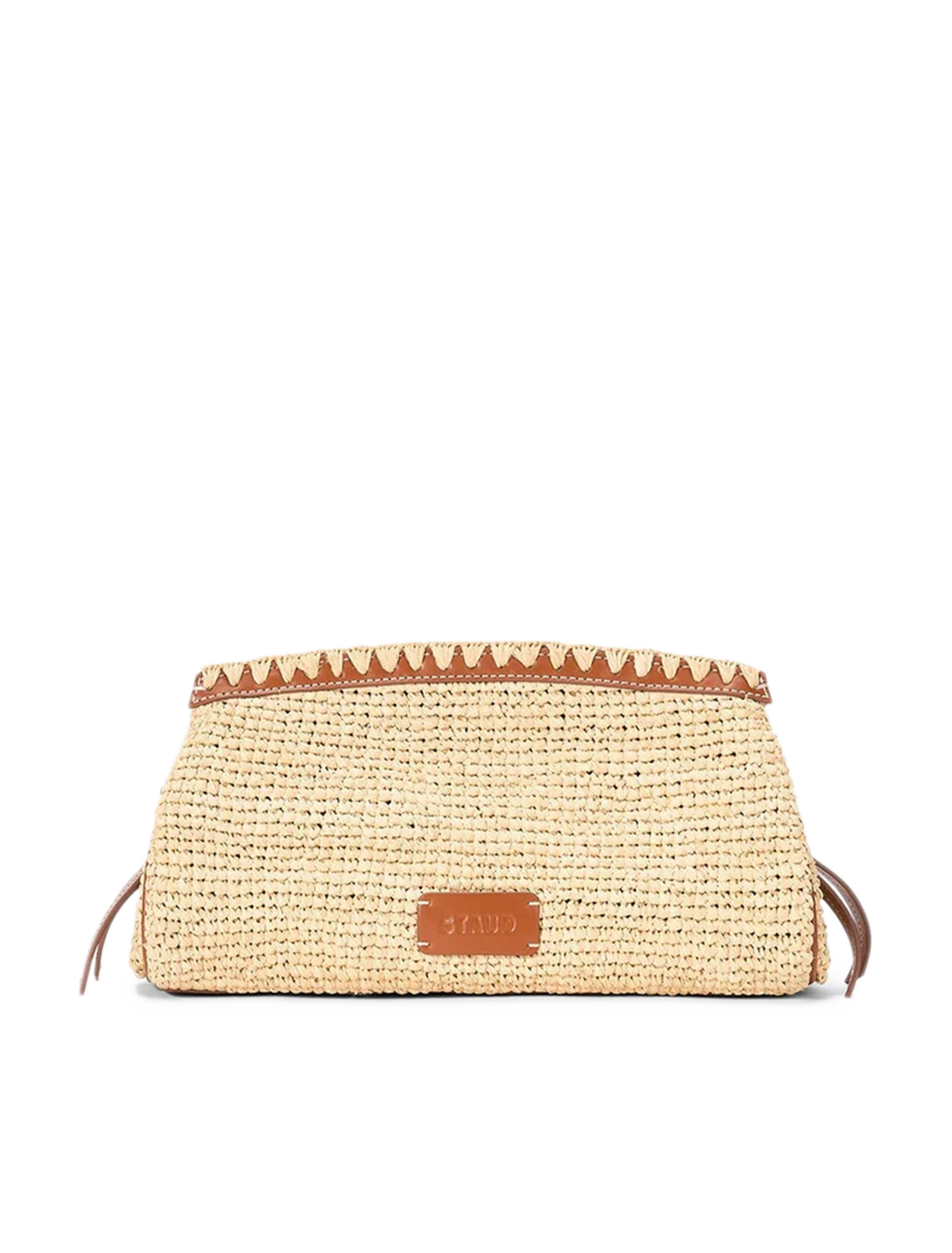maude convertible clutch in natural and tan