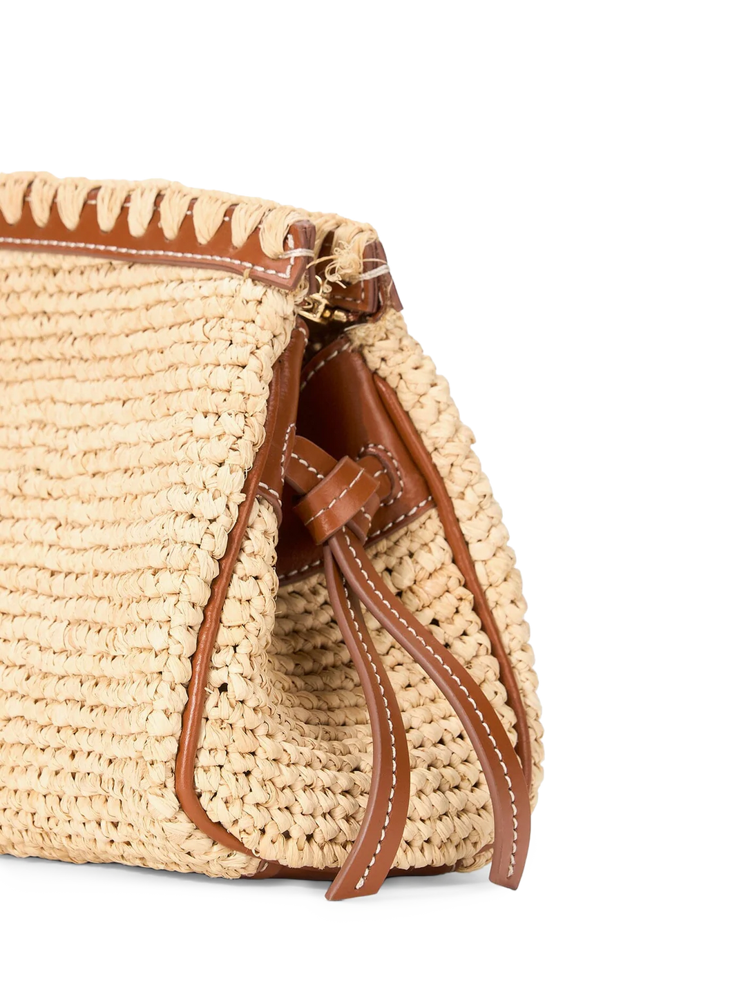maude convertible clutch in natural and tan
