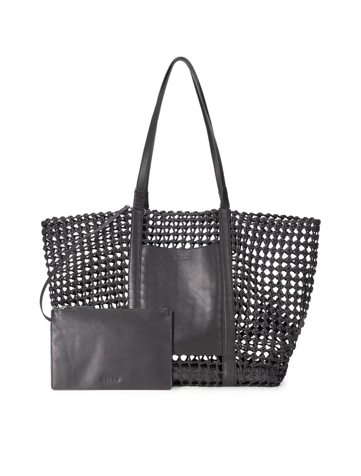 getaway hand knotted tote bag in espresso