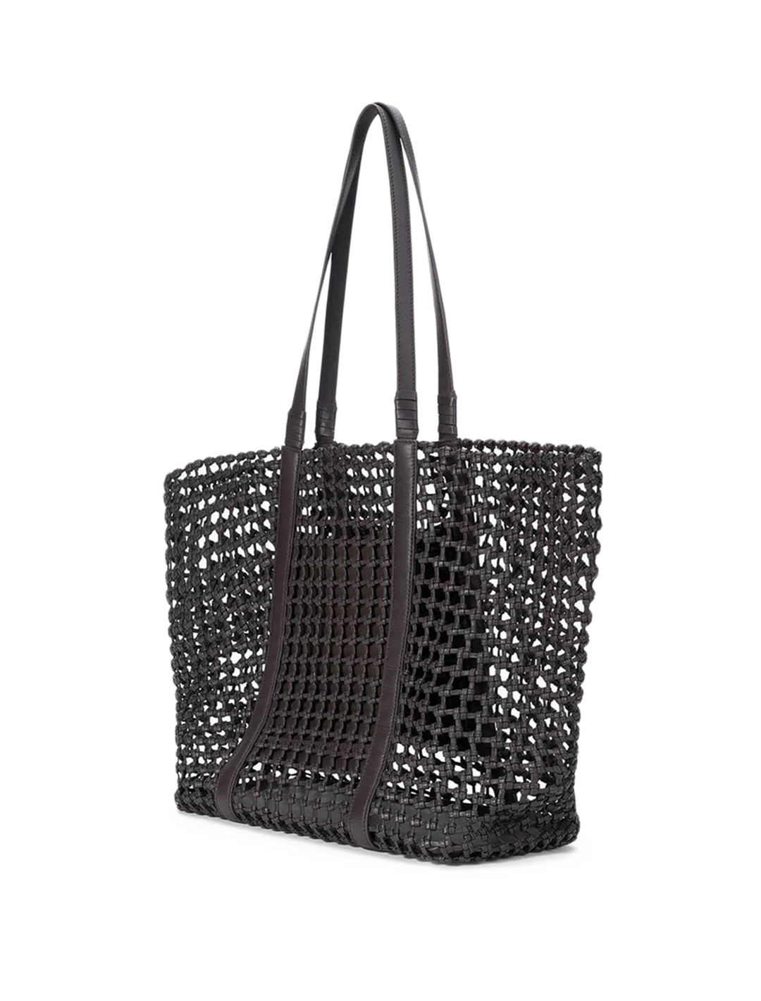 getaway hand knotted tote bag in espresso