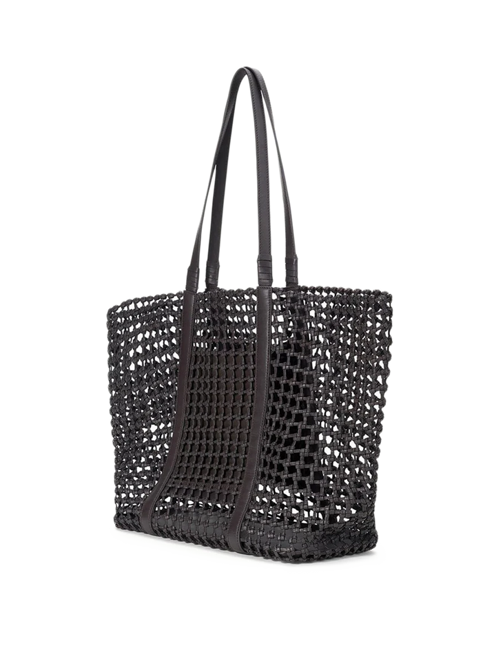 getaway hand knotted tote bag in espresso