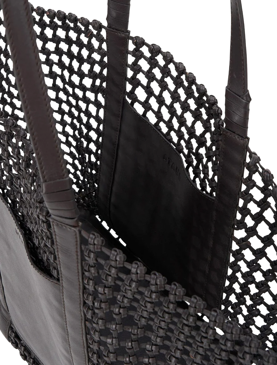 getaway hand knotted tote bag in espresso