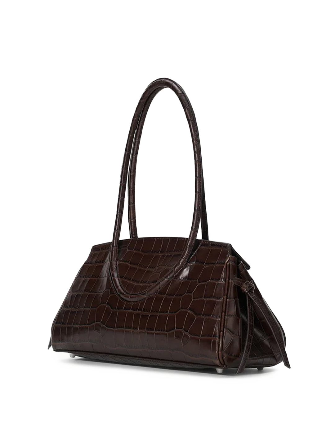 maude shoulder bag in espresso croc