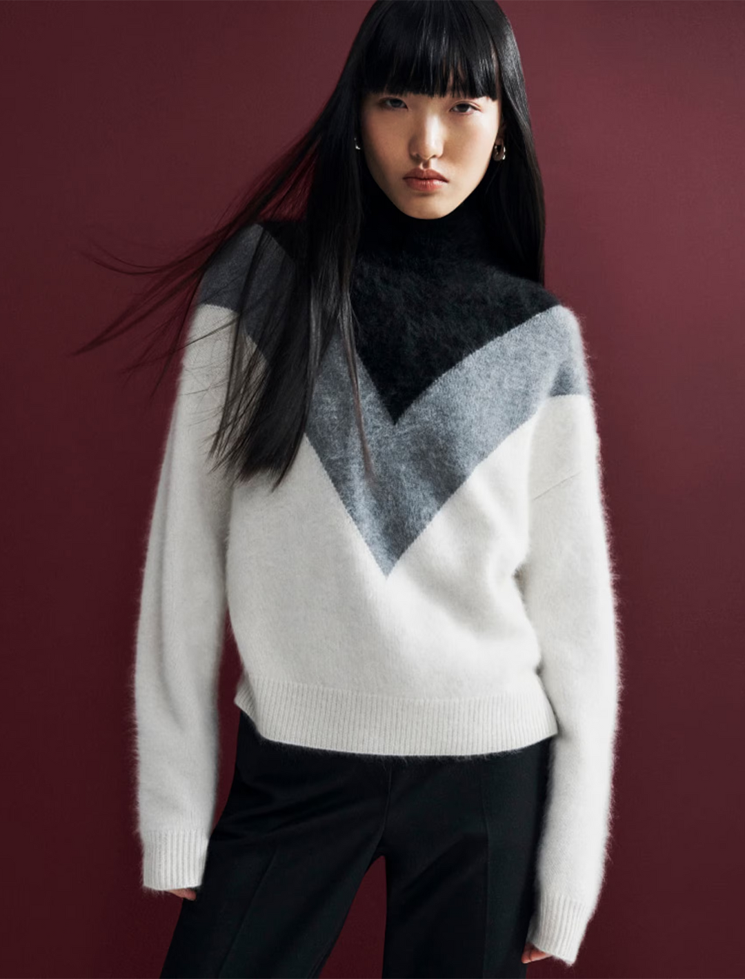 chevron yoke sweater