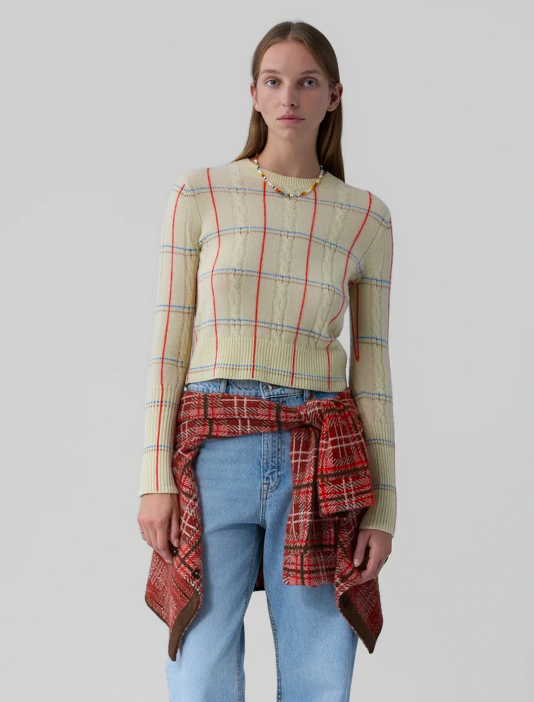 shrunken check crew in mist