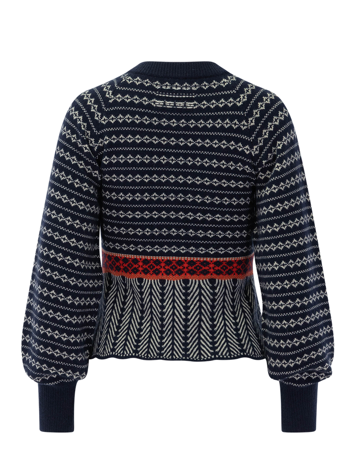 fairisle sculpted cardigan in midnight