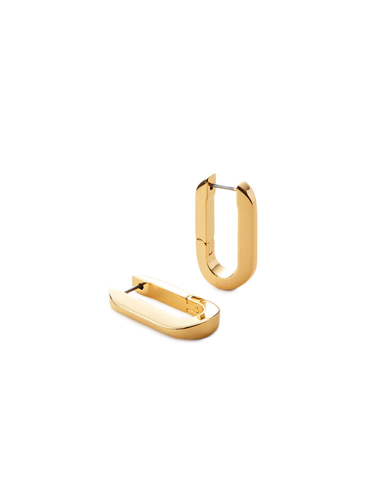u-link earrings in gold