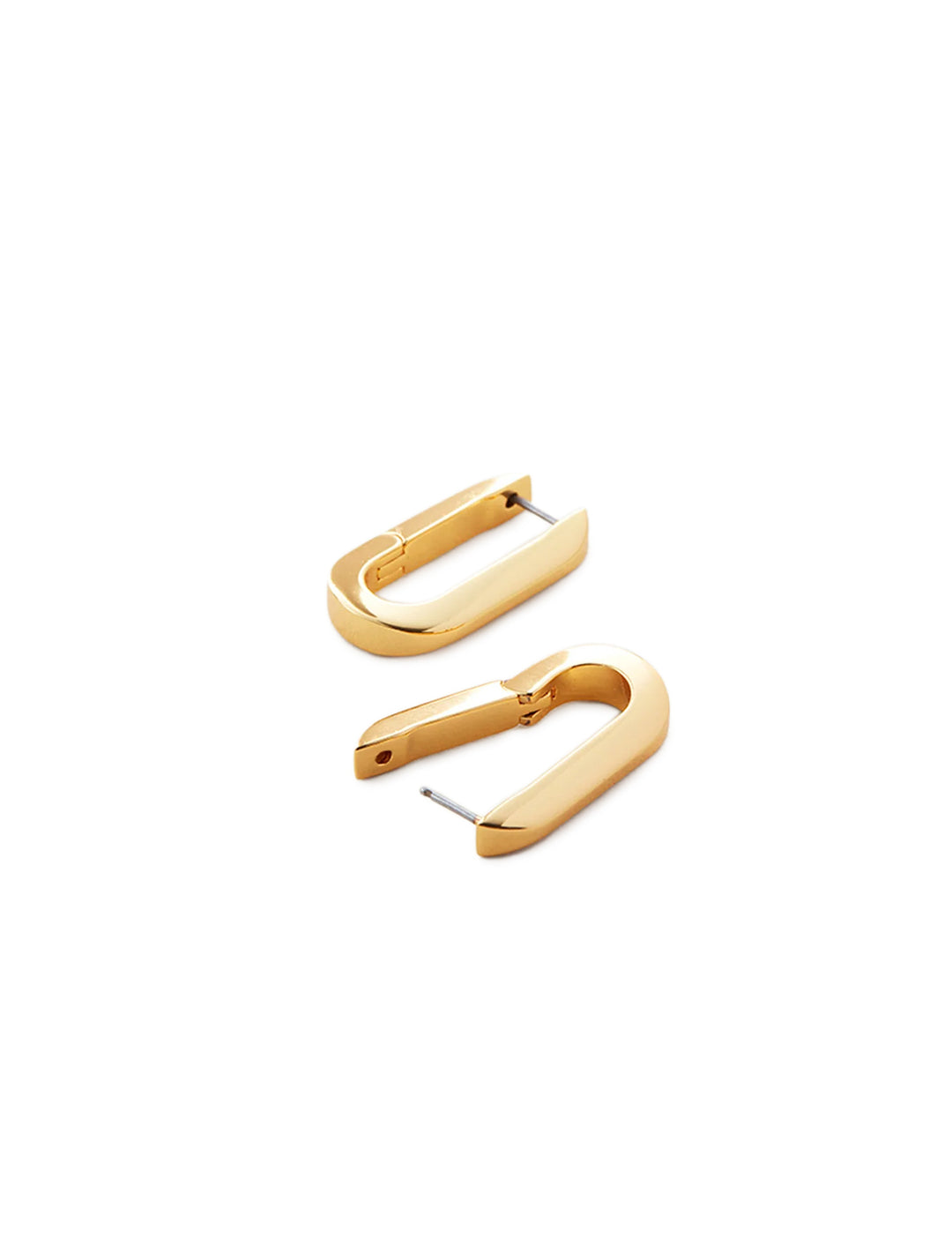 u-link earrings in gold
