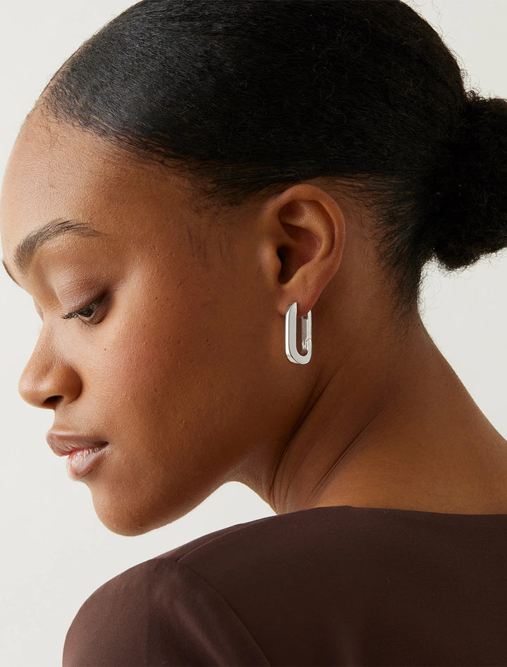 u-link earrings in silver