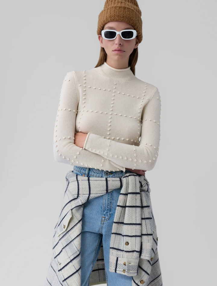 popcorn sweater in cream