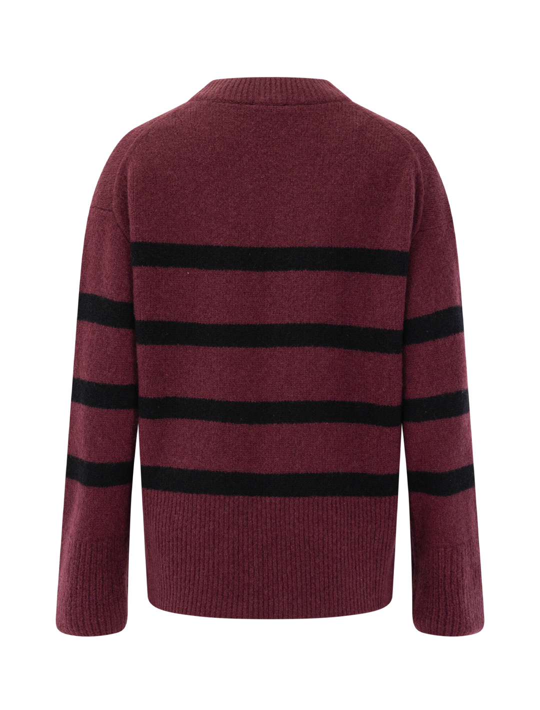 miranda sweater in garnet and black stripe