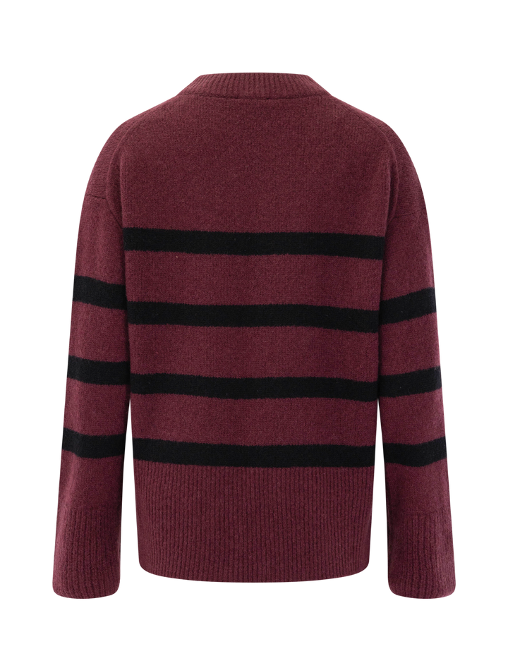 miranda sweater in garnet and black stripe