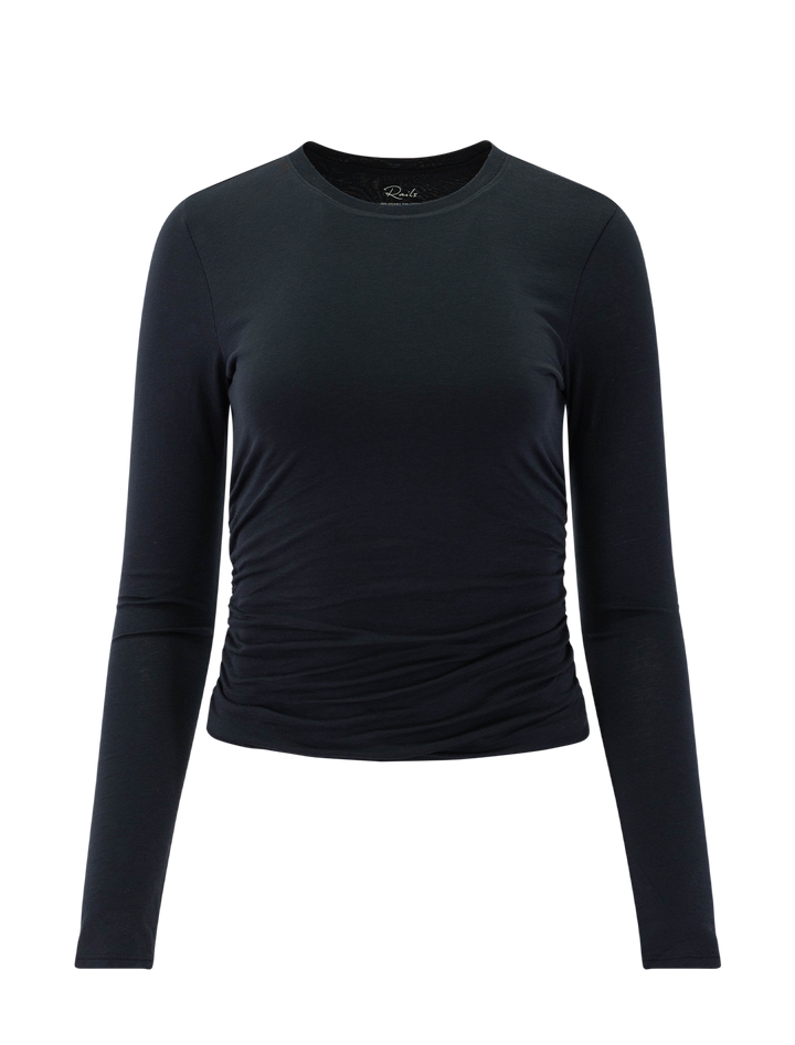 melle long sleeve tee  in black