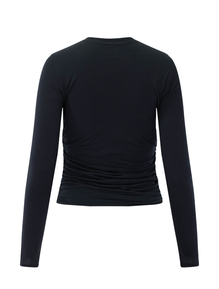melle long sleeve tee  in black