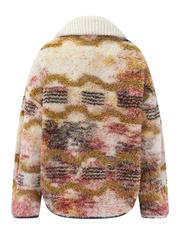 marner fleece pullover in ecru and ochre