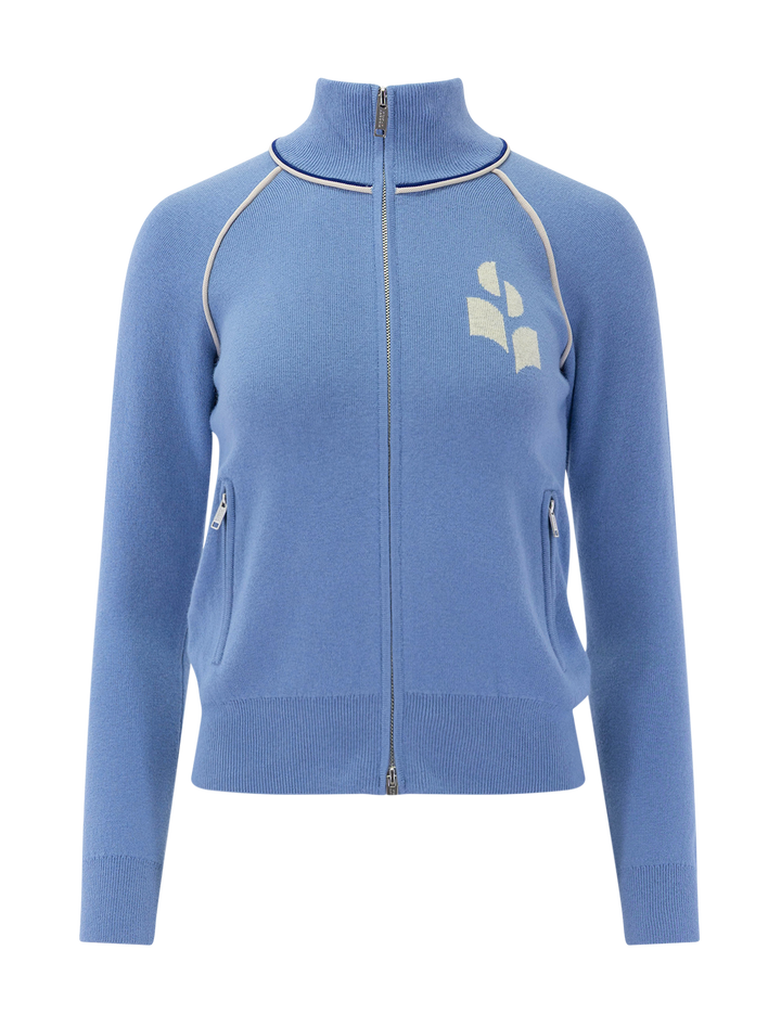 lanya zip sweater in dusky blue