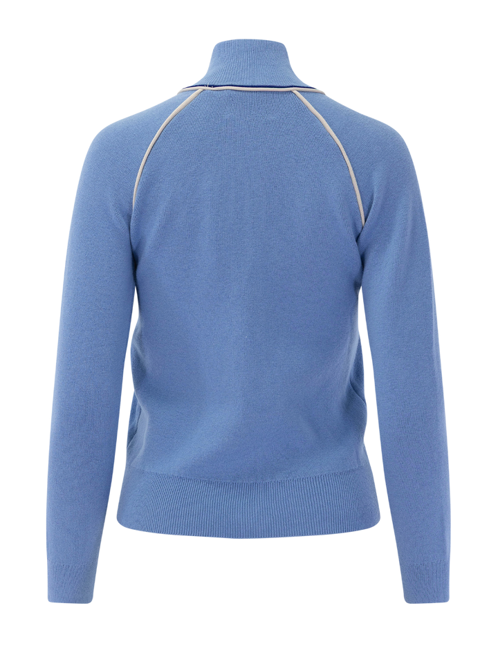 lanya zip sweater in dusky blue