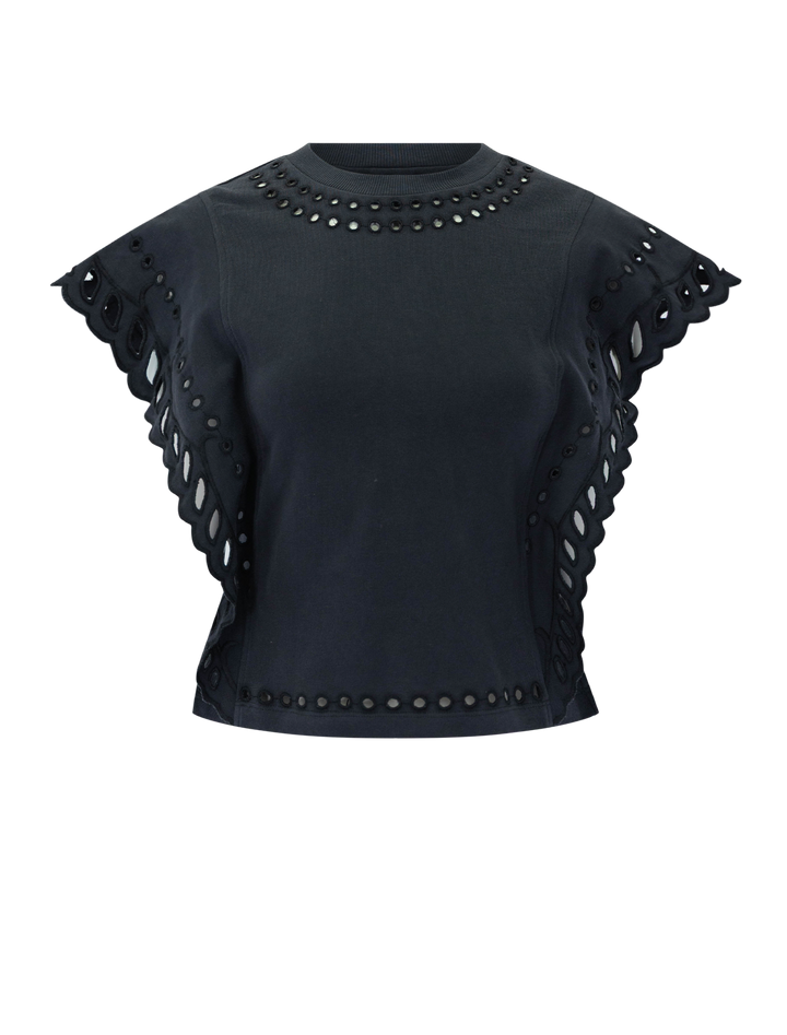 broderie anglaise odyle top in faded black