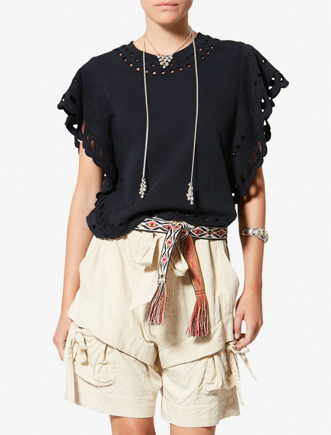 broderie anglaise odyle top in faded black