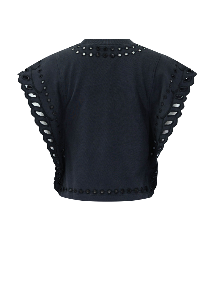 broderie anglaise odyle top in faded black
