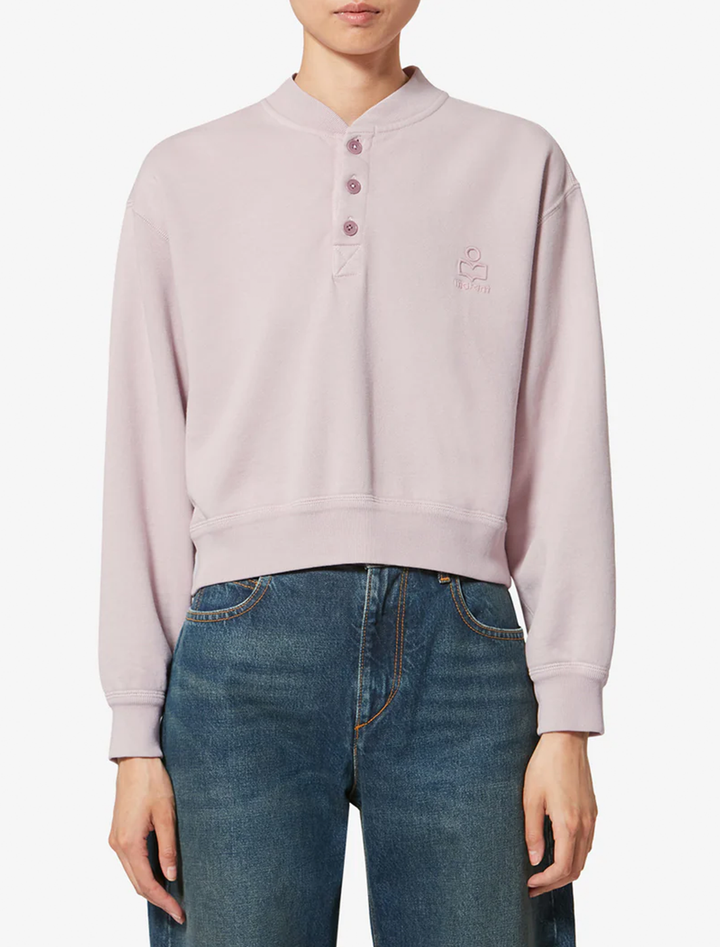 embroidered logo simony sweatshirt in light pink