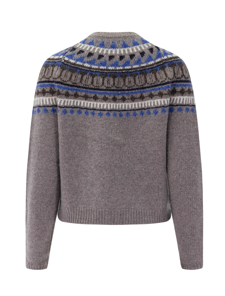 greene st fairisle cardigan in taupe