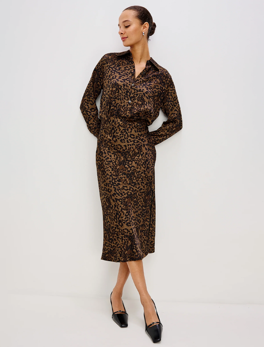 jazlyn dress in ginger spotted