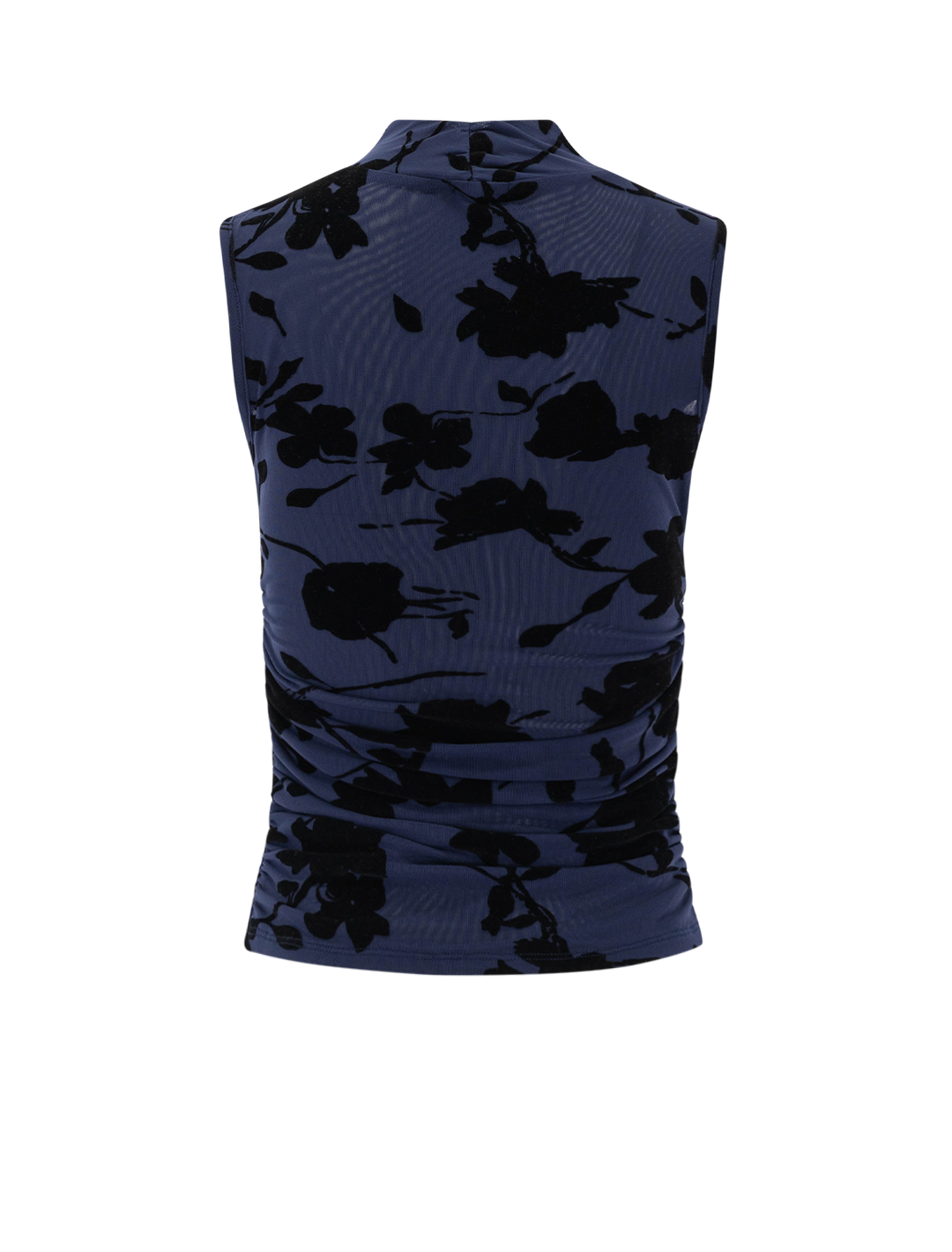 lauris top in navy tossed roses