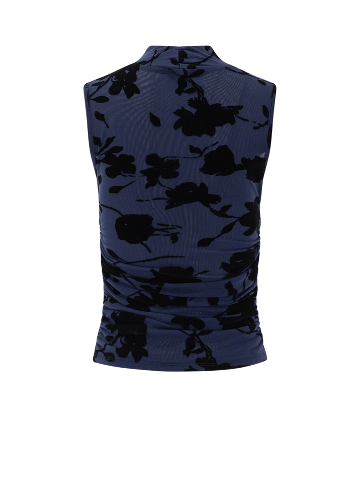 lauris top in navy tossed roses