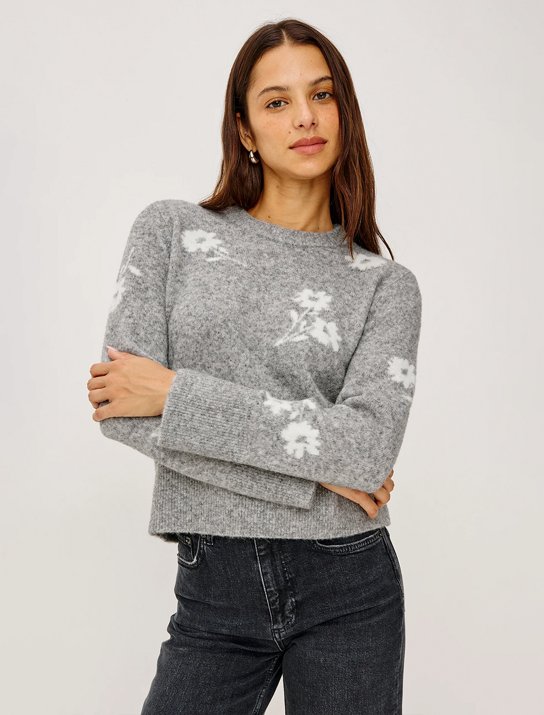 anise sweater in winter heather floral