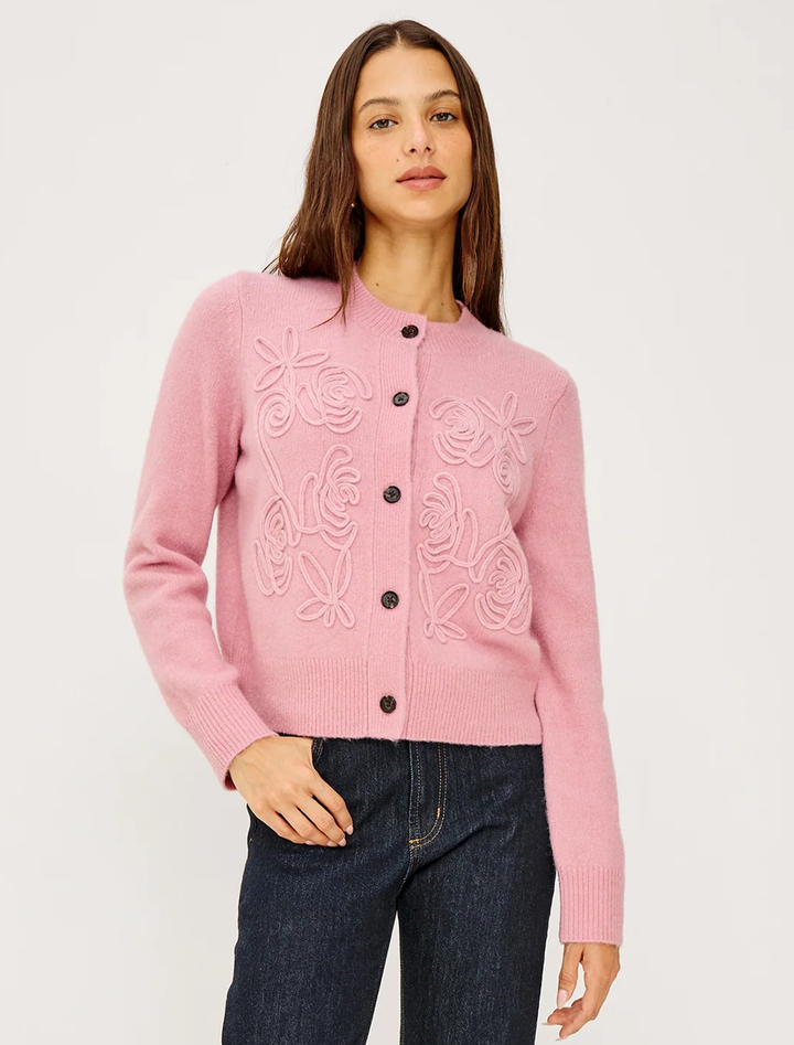 coralee cardigan in ballet pink