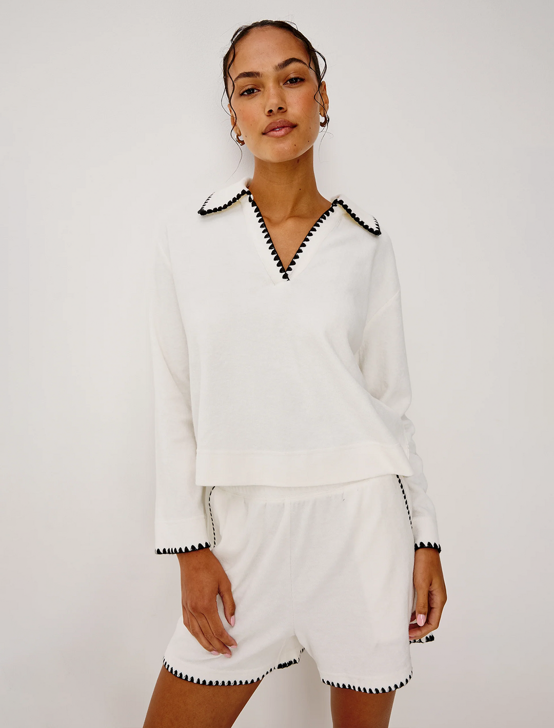 cati terry tunic in ivory