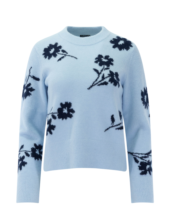 anise sweater in winter blue floral