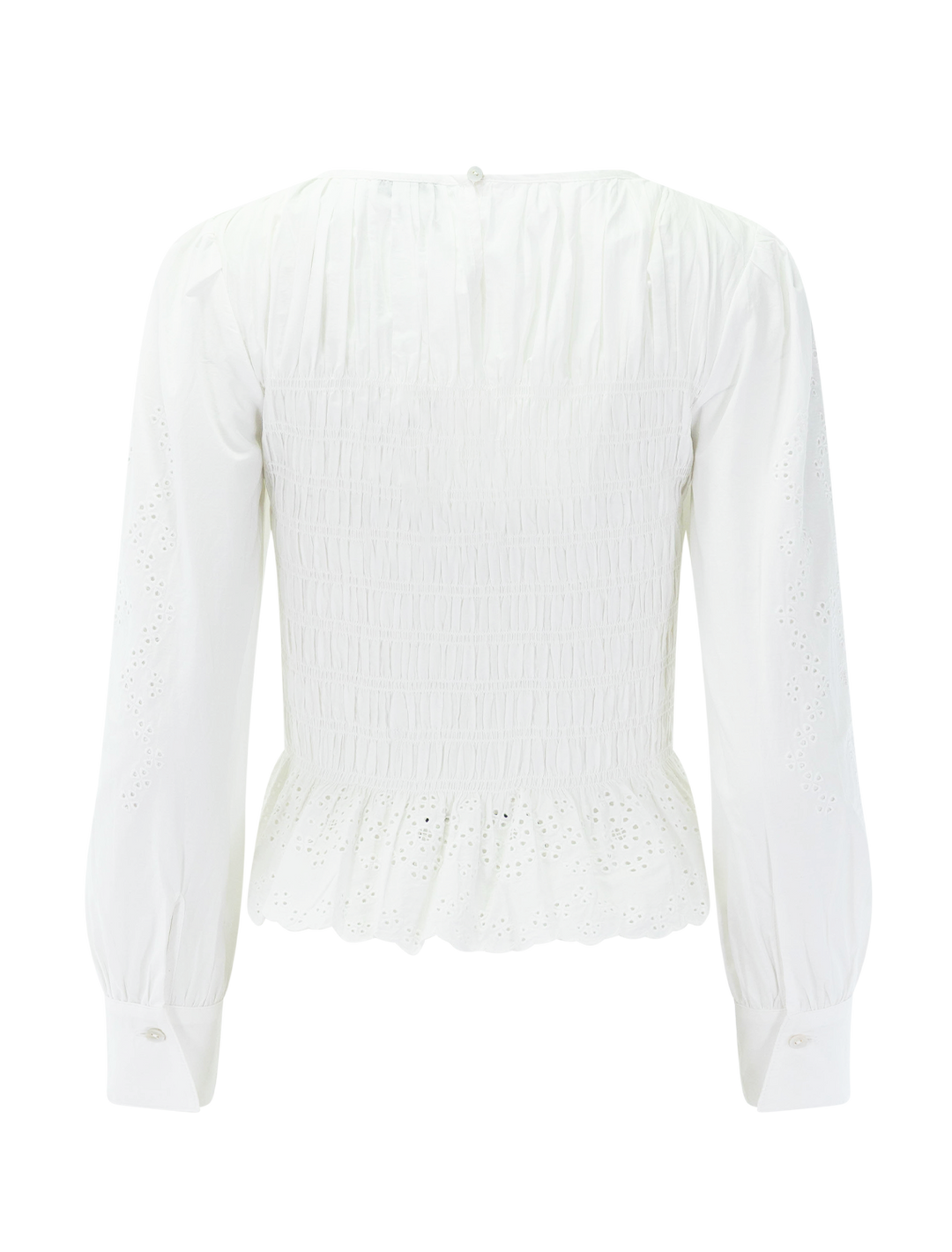 tabi top in white embroidery