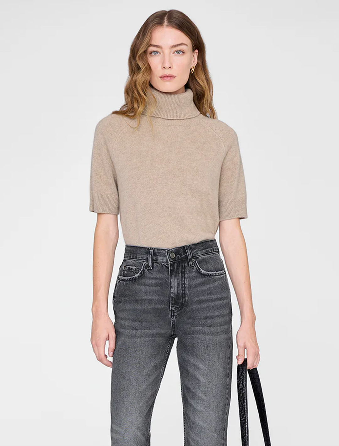 jackson turtleneck sweater in stone melange