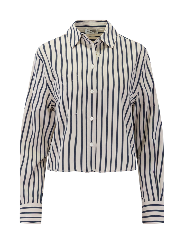 essie cropped shirt in maritime stripe