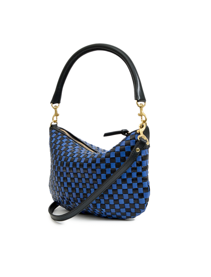 petit moyen messenger in black and cobalt woven checker (2)