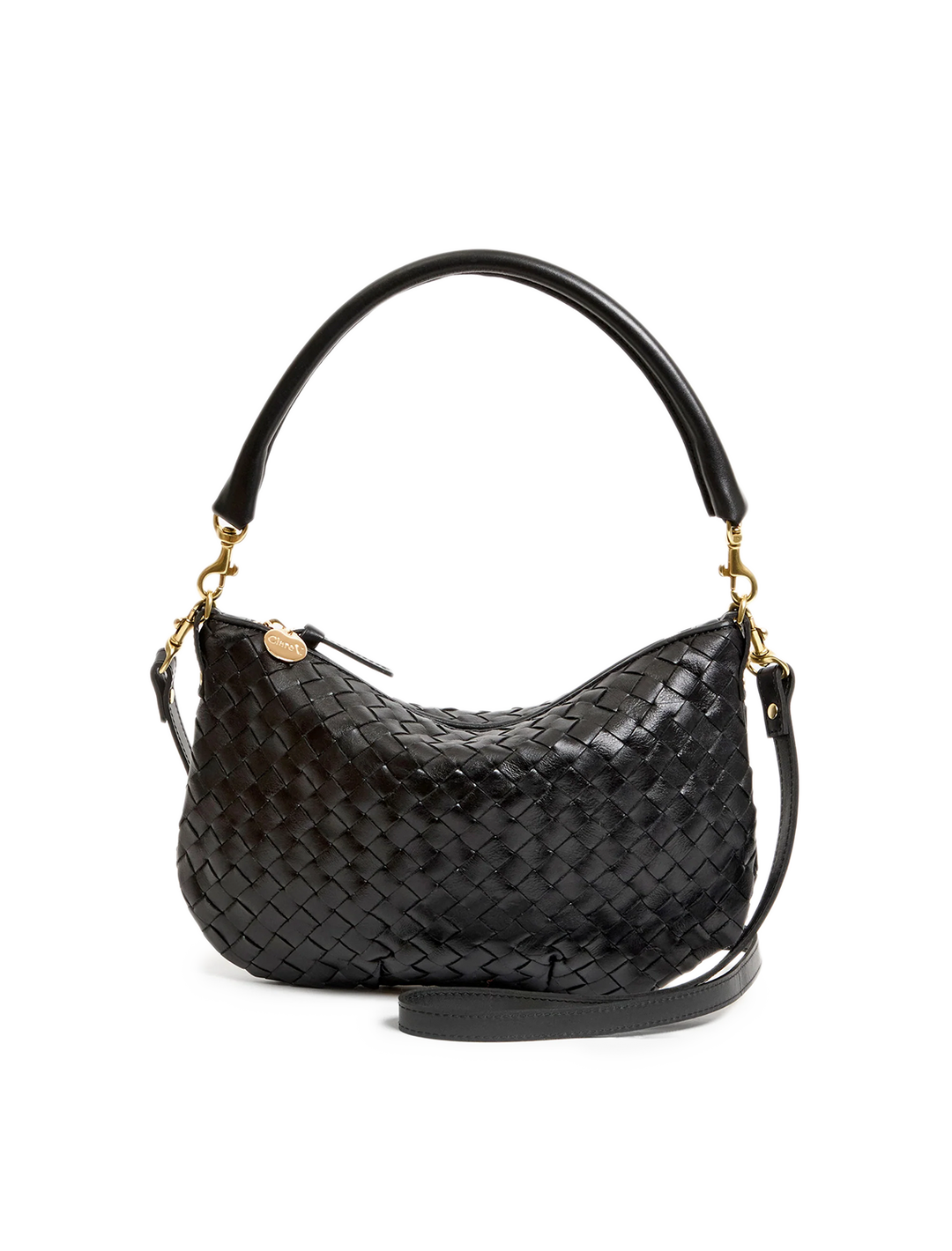 petit moyen messenger in medium woven diagonal black