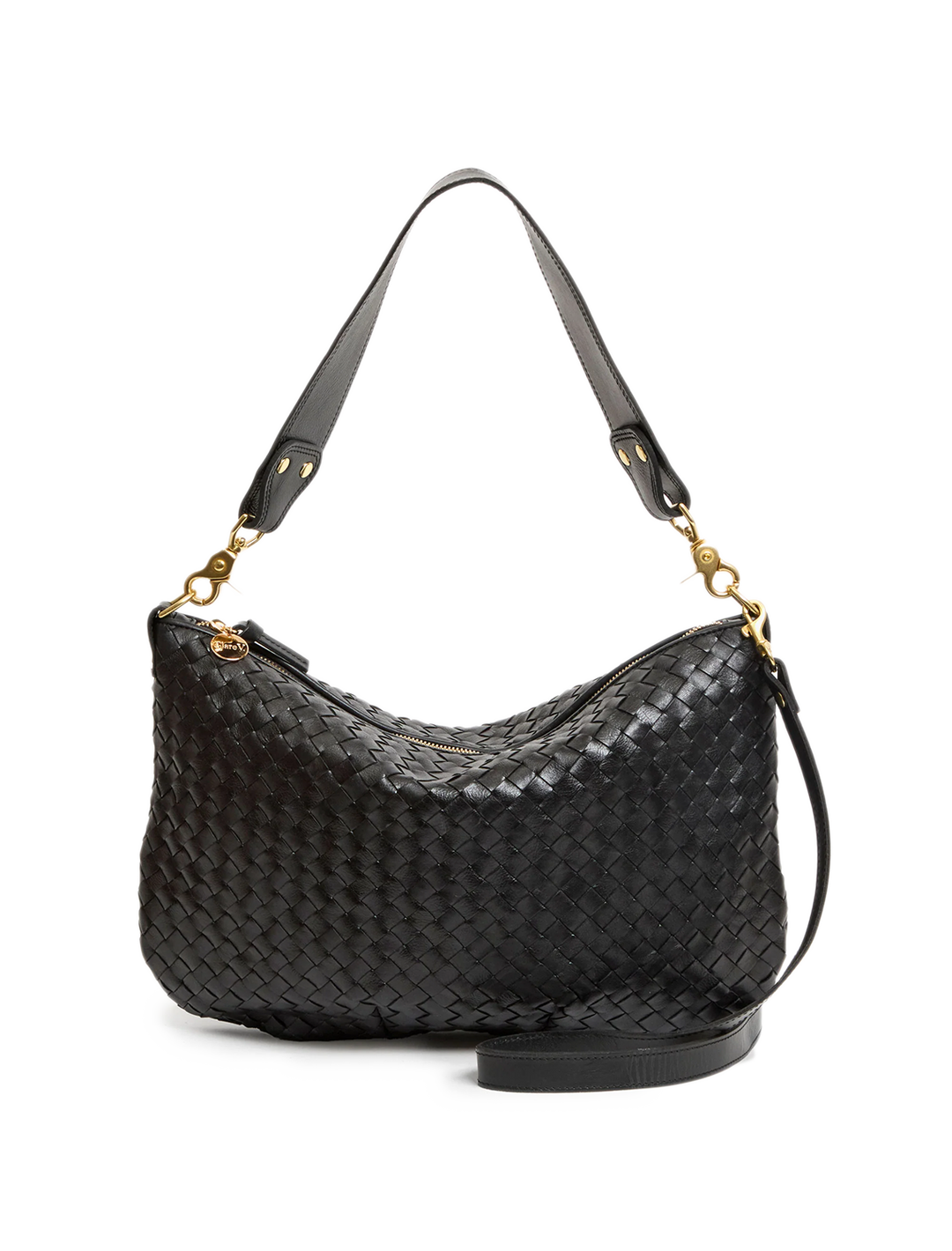moyen messenger in medium woven black diagonal