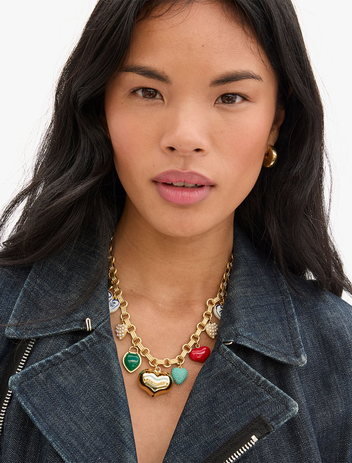 model wearing le heartbreaker earrings