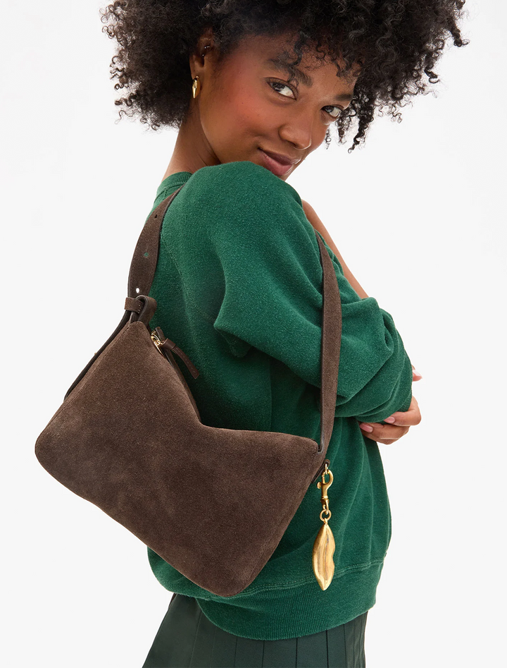 fleurine in chocolate suede