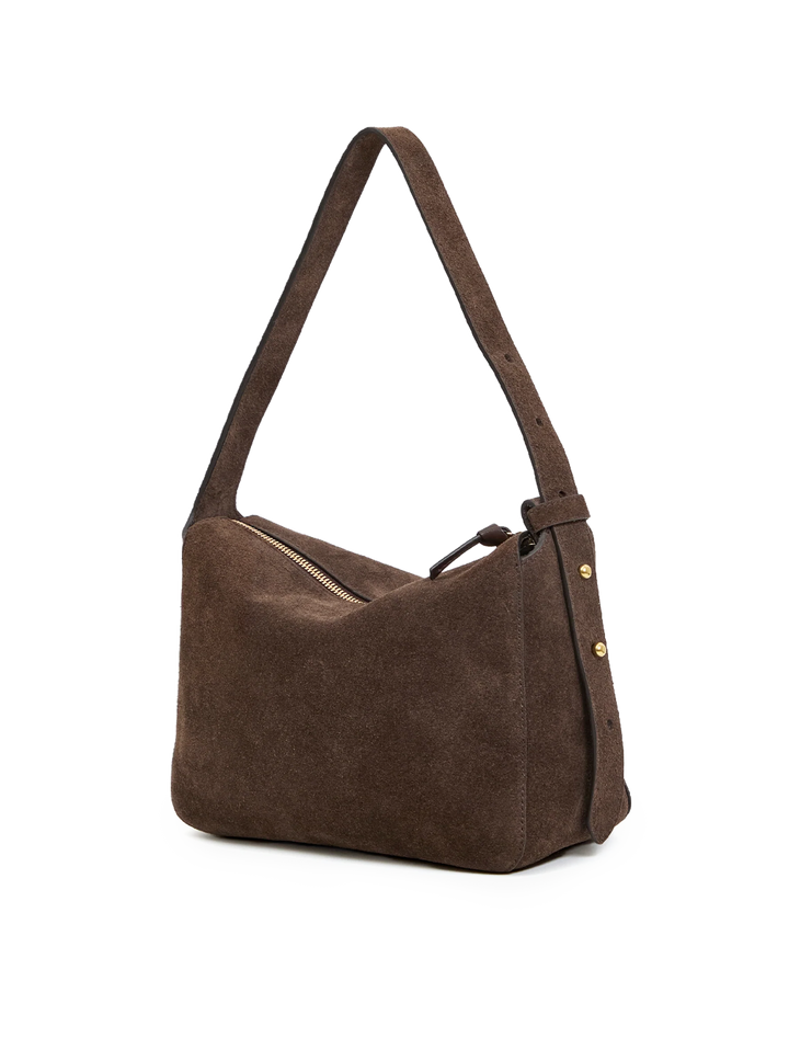 fleurine in chocolate suede